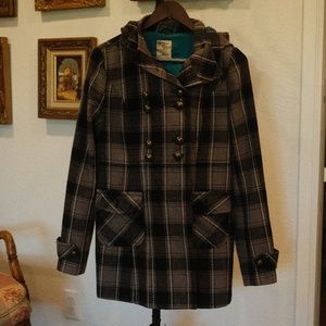 Tulle Plaid Lined peacoat